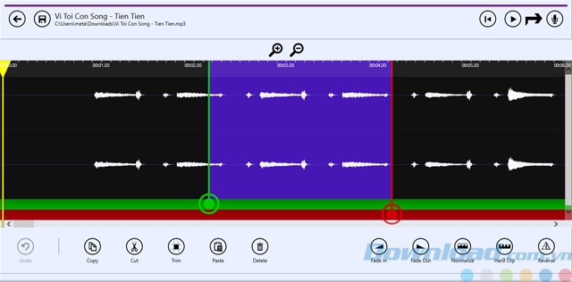 Giao diện Sound Editor