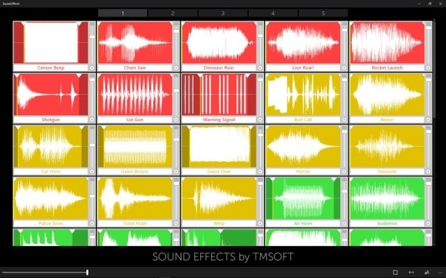 Giao diện đơn giản của Sound Effects