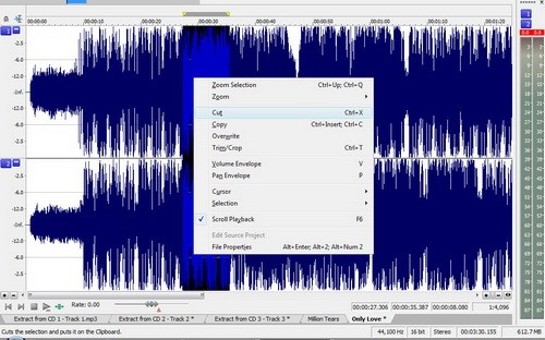 Chọn đoạn nhạc muốn cắt