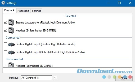 Giao diện chính của phần mềm âm thanh Soundswitch cho máy tính