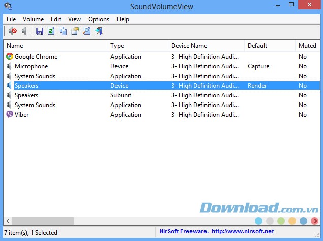 Danh sách âm thanh đang phát trên Windows