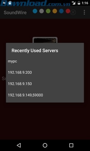 Hiển thị các server mới được sử dụng