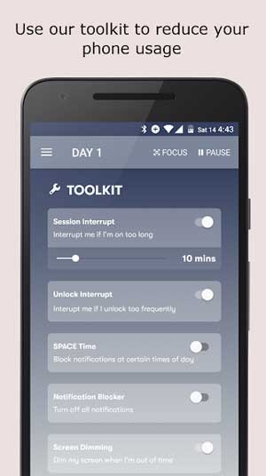 Sử dụng các chức năng nhỏ lẻ trong ứng dụng SPACE để giảm thời gian dùng smartphone