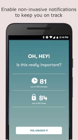 Thông báo sẽ hiện nếu bạn dùng điện thoại quá thời gian quy định