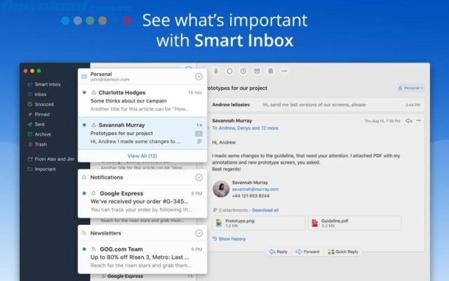 Xem các thư quan trọng nhờ tính năng Smart Inbox