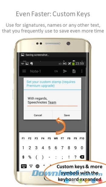 Bàn phím ảo hỗ trợ đầy đủ số và ký tự đặc biệt