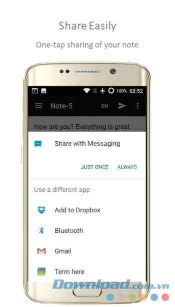 Gửi văn bản tới bất kỳ ứng dụng nào