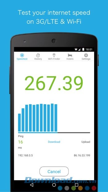 Kiểm tra tốc độ mạng với Speed Test
