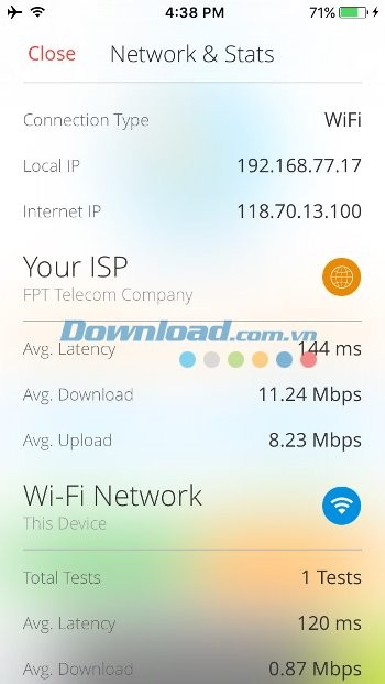 Xem thông tin mạng