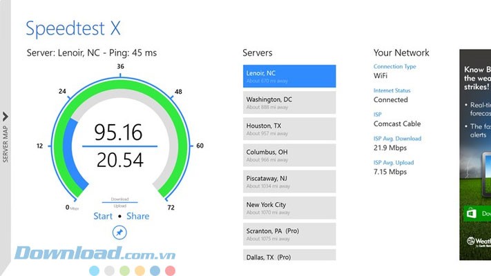 Giao diện ứng dụng SpeedSmart