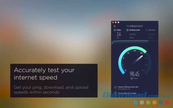 Speedtest cho Mac giúp người dùng kiểm tra chính xác tốc độ mạng hiện tại