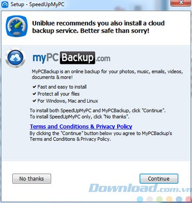 Cài đặt SpeedUpMyPC