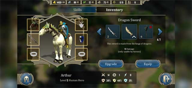 Nâng cấp và tùy chỉnh cho anh hùng của bạn để nâng cao sức mạnh