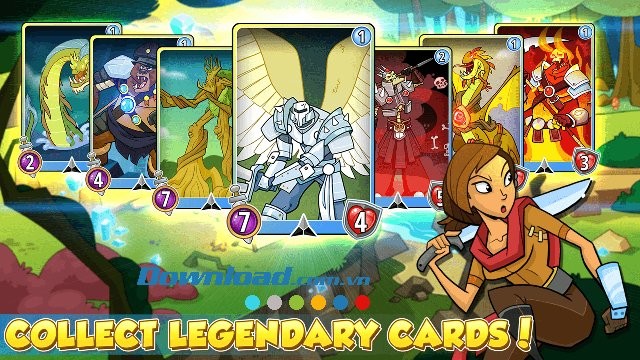 Thu thập thật nhiều thẻ bài với các nhân vật mạnh mẽ