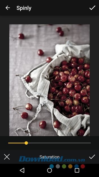 Tính năng điều chỉnh độ bão hòa của Spinly