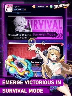Giành được chiến thắng trong chế độ sinh tồn của game Spiral Warrior