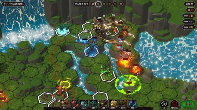 Sử dụng 3 nguyên tố để đặt bẫy hoặc nâng cấp sức mạnh của các tinh linh trong Spirits of the Hellements game