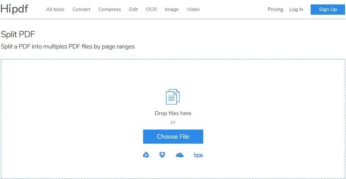 Giao diện Split PDF