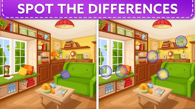 Tìm 5 điểm khác biệt giữa 2 bức tranh tưởng chừng giống hệt nhau trong game Spot 5 Differences: Find them!