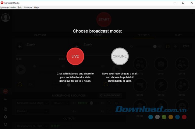 Chọn chế độ phát