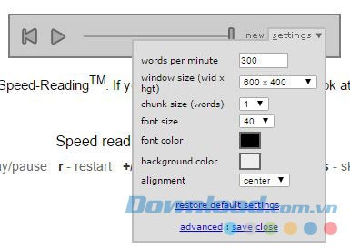 Các lựa chọn cài đặt ứng dụng