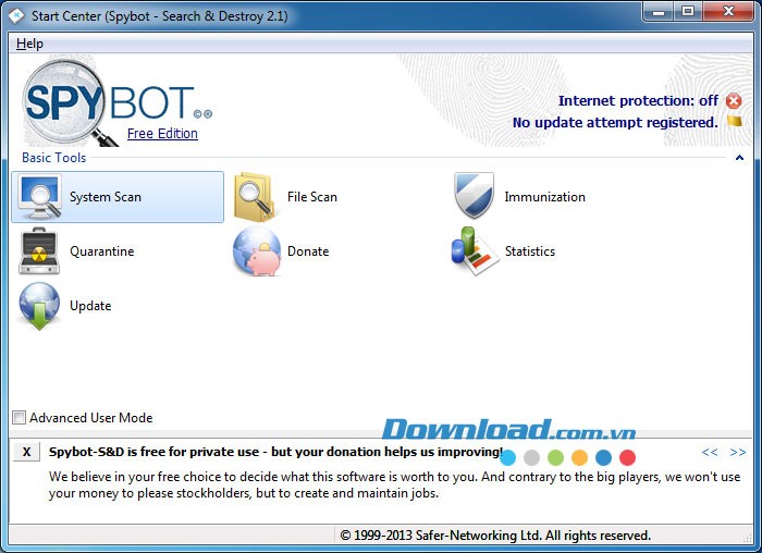 Spybot Search and Destroy phiên bản mới nhất