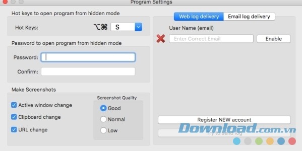 Thiết lập cấu hình Spyrix Keylogger cho Mac như ý muốn