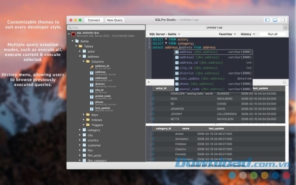Thiết kế giao diện trực quan và dễ điều hướng của SQLPro Studio cho Mac