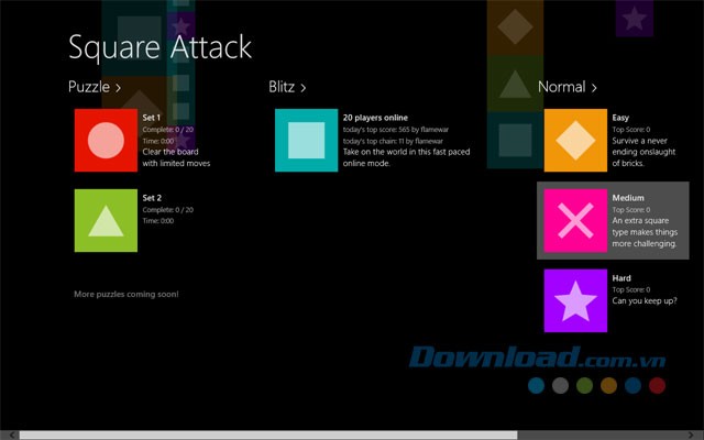 Các kiểu chơi của Square Attack