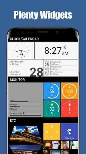 Nhiều tiện ích Widget đa dạng