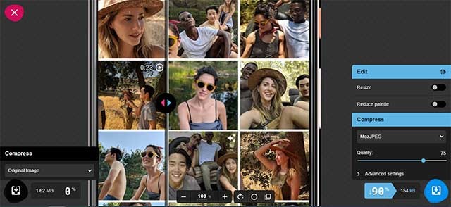 Squoosh cho phép bạn giảm kích thước ảnh trong khi vẫn duy trì chất lượng ảnh