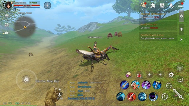 Khám phá những vùng đất kỳ bí, đánh quái, thu thập trang bị