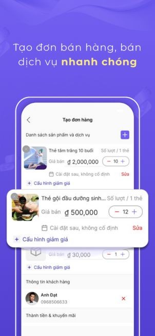 Tạo đơn hàng nhanh chóng