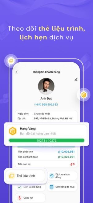 Theo dõi thẻ liệu trình, lịch hẹn