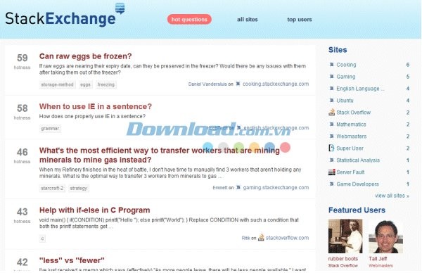 Đặt câu hỏi và nhanh chóng nhận trả lời chính xác trên StackExchange