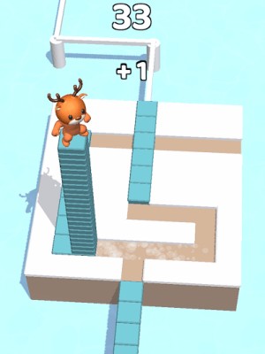 Điều khiển nhân vật thu thập được chồng gạch cao nhất có thể trong Stacky Dash