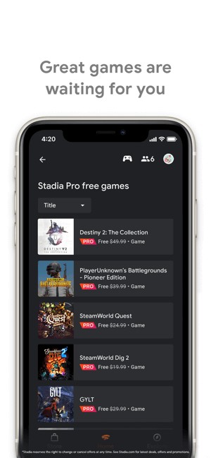 Stadia mang hàng nghìn trò chơi đến với bạn
