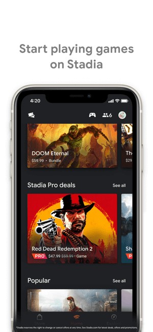 Chơi game trên Stadia