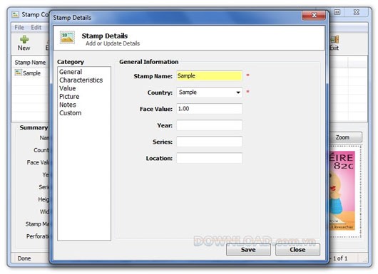 Stamp Collection Manager