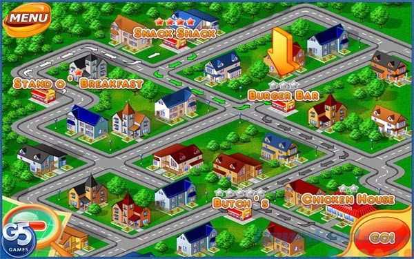 Bản đồ cấp độ trong game Stand O'Food HD