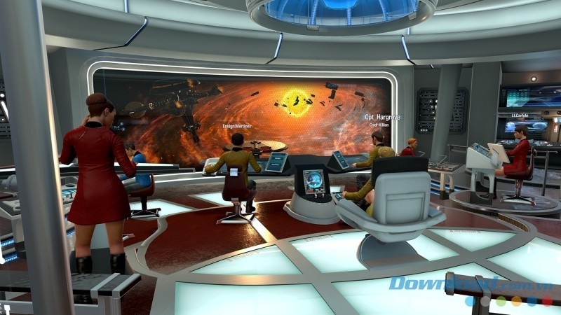 Giao diện chính của game thực tế ảo Star Trek Bridge Crew cho máy tính