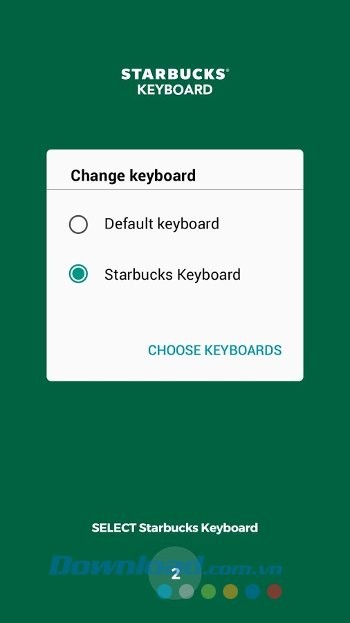 Kích hoạt bàn phím Starbucks Keyboard
