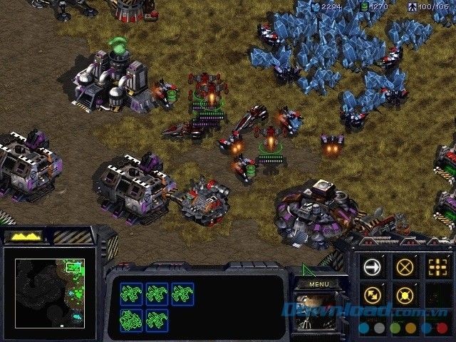 Giao diện chơi chính của game chiến thuật thời gian thực StarCraft Brood War miễn phí cho Mac