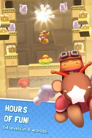 Starlit Adventures có 64 level và 8 thế giới để người chơi khám phá