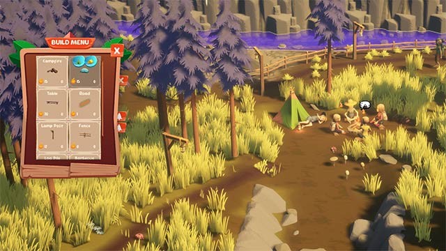 Xây dựng khu cắm trại trong mơ với lều trại, nhà gỗ, lửa trại...