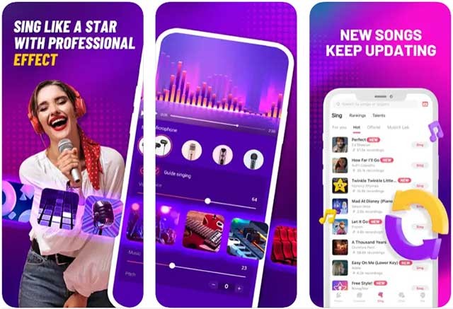 Hát theo nhạc nền những bài hát yêu thích và những bản hit mới nhất