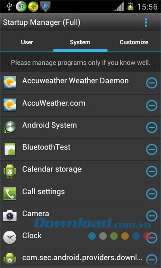 Startup Manager cho Android