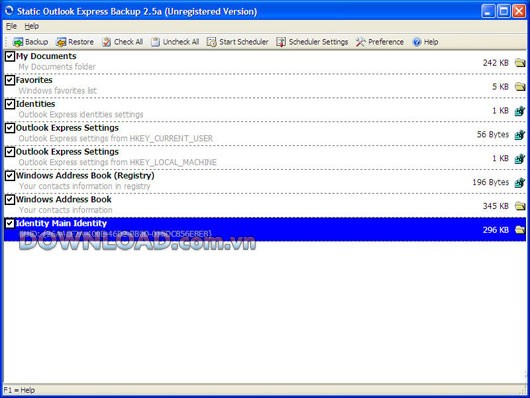 Static Outlook Backup