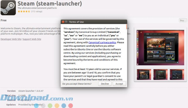 Cài đặt Steam trên Linux