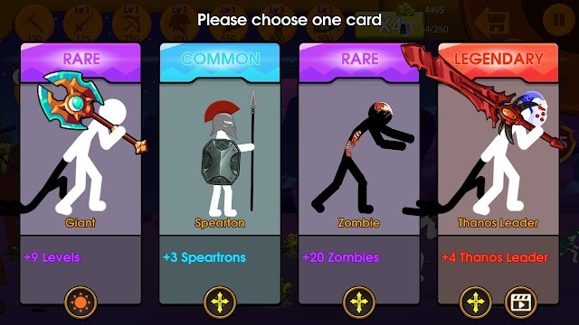 Chọn thẻ người que và chiến đấu